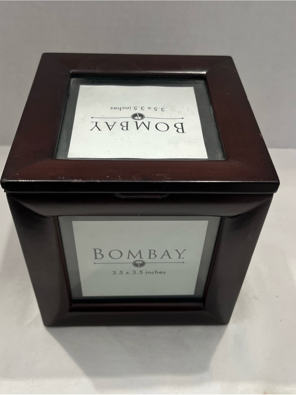 Bombay Mahogany Brown Rotating Photo Cube Frame